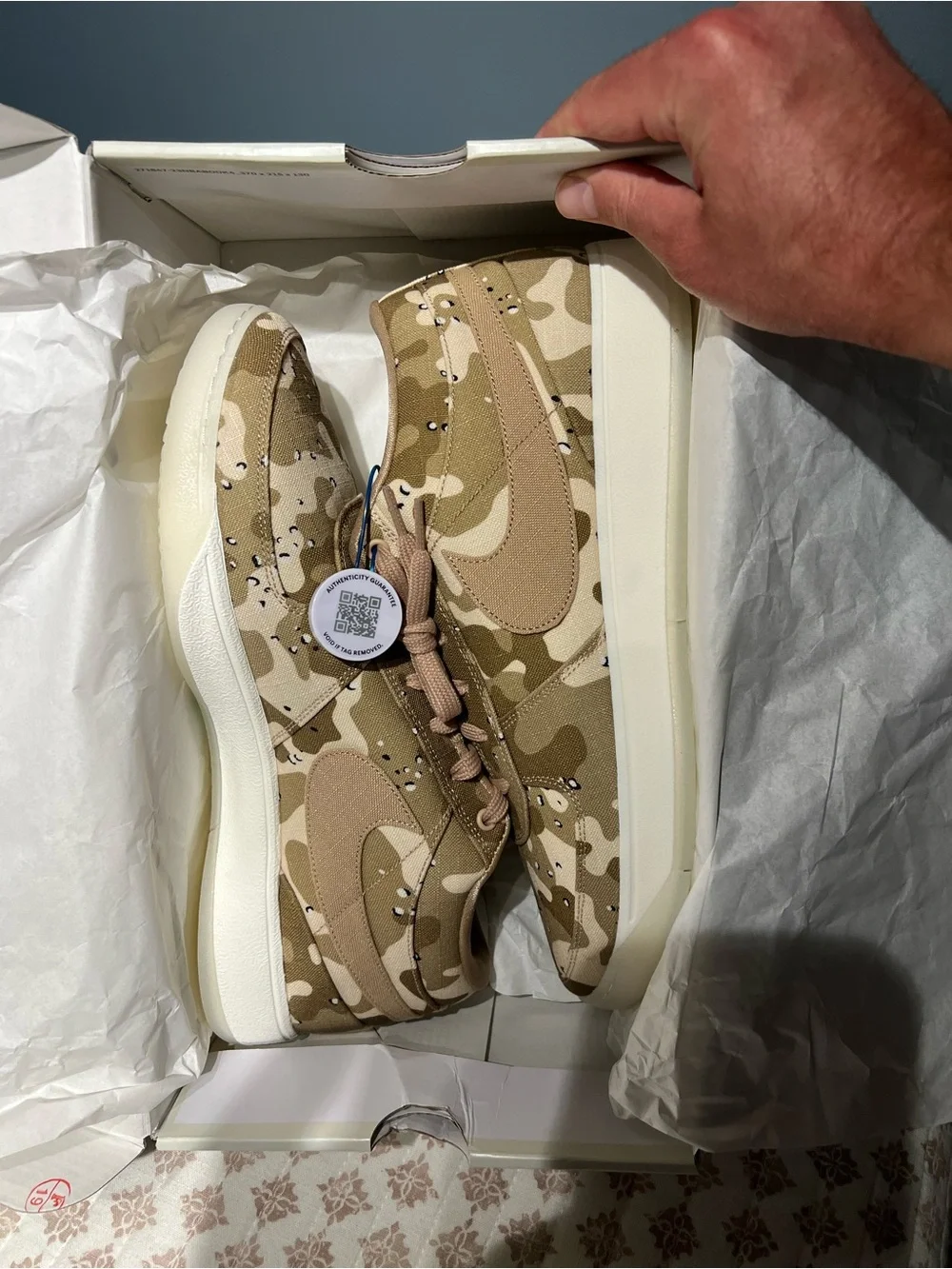 Booker 1 Nike Low-Top Desert Camo Sneakers in Tan and Khaki
